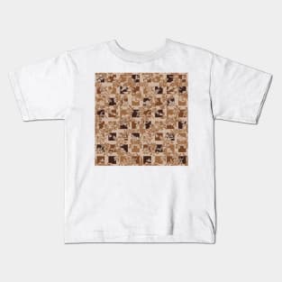 Earthy Tones Damask Illusion Kids T-Shirt